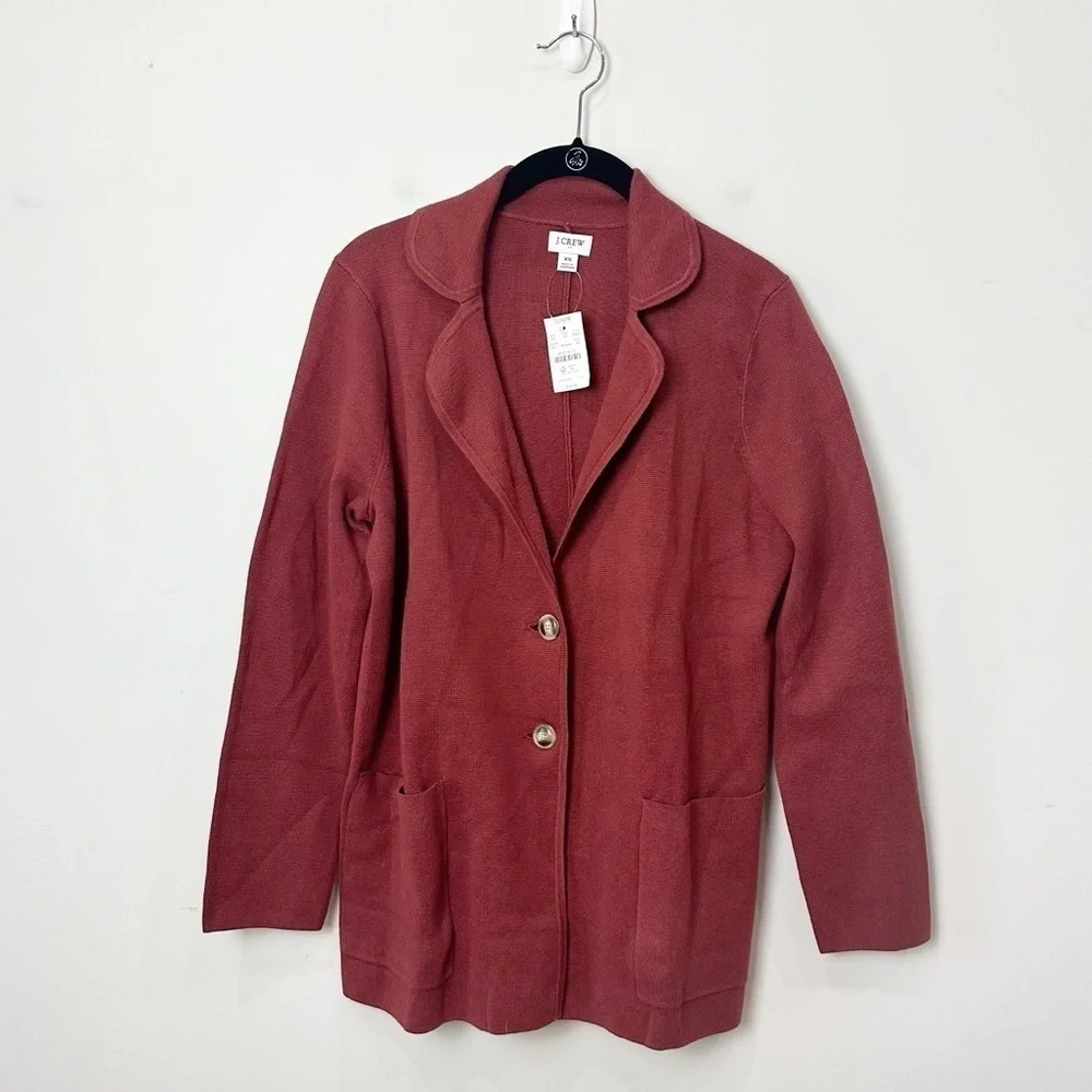 Jcrew 2 Button Sweater Blazer Dark Red Brick